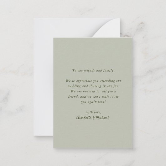 HAUSHALTSKARTE & Blush Blumenzwiebeln Dankeschön K Mitteilungskarte (Rückseite)