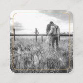 HAUSHALTSKARTE für Hochzeiten QR Code Foto UAWG Quadratische Visitenkarte (Rückseite)