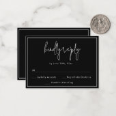 HAUSHALTSKARTE Schwarz - Moderne Hochzeitserfahrun Mitteilungskarte (Vorderseite/Rückseite Beispiel)