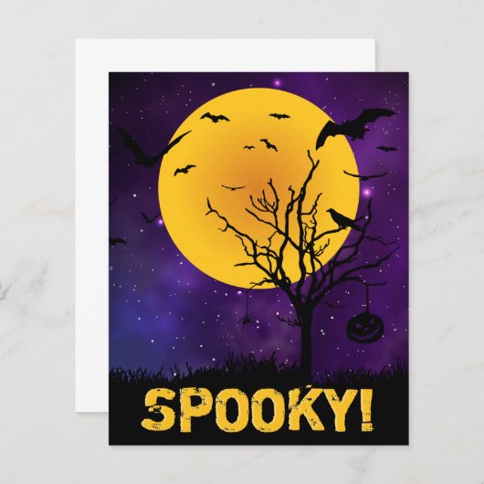 HAUSHALTSKARTE "Spooky Moon Halloween" (Vorne/Hinten)