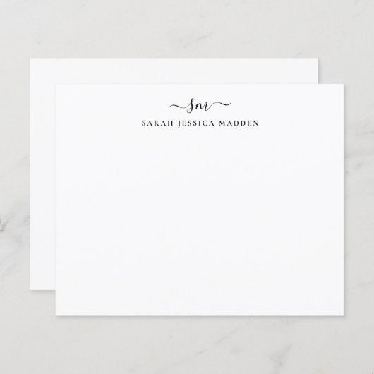 HAUSHALTSKARTE Zwei Monogramm Giralskriptswash Not (Vorne/Hinten)