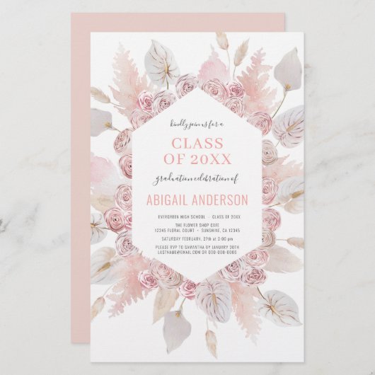 Haushaltsklasse der Party Einladung Boho Grad 2023 (Vorne/Hinten)