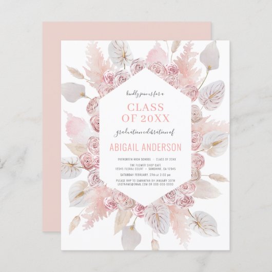 Haushaltsklasse der Party Einladung Boho Grad 2023 (Vorne/Hinten)