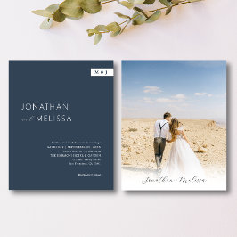 HAUSHALTSklassische einfache Navy Blue Monogram We