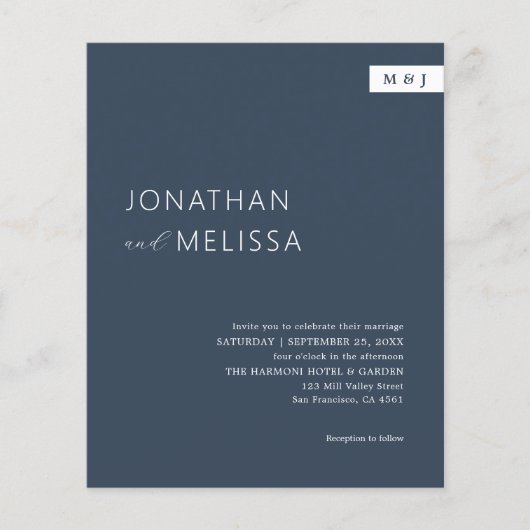 HAUSHALTSklassische einfache Navy Blue Monogram We (Vorderseite)