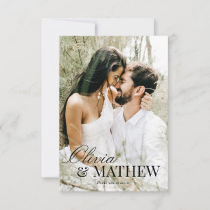 HAUSHALTSklassische Elegant-Kalligrafie-Foto Hochz Dankeskarte