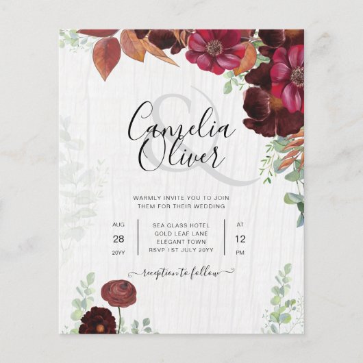 HAUSHALTSKONTROLLE 1 Rustikale Herbstmaroon Burgun (Vorderseite)