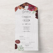 HAUSHALTSKONTROLLE 1 Rustikale Herbstmaroon Burgun All In One Einladung (Innen Boden)