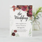 HAUSHALTSKONTROLLE 1 Rustikale Herbstmaroon Burgun Einladung (Stehend Vorderseite)