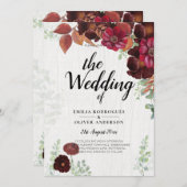 HAUSHALTSKONTROLLE 1 Rustikale Herbstmaroon Burgun Einladung (Vorne/Hinten)