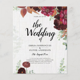 HAUSHALTSKONTROLLE 1 Rustikale Herbstmaroon Burgun Flyer