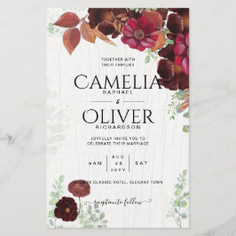 HAUSHALTSKONTROLLE 1 Rustikale Herbstmaroon Burgun Flyer