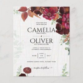 HAUSHALTSKONTROLLE 1 Rustikale Herbstmaroon Burgun Flyer