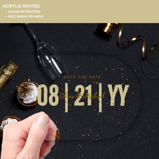 HAUSHALTSKONTROLLE Rett Minimalistischer Gold-ARCH Acryleinladungen