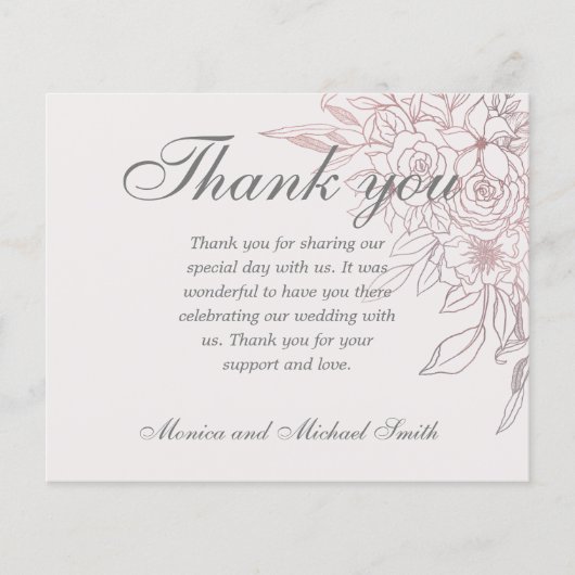 HAUSHALTSKONTROLLE Rose Gold Floral | DANKE (Vorderseite)