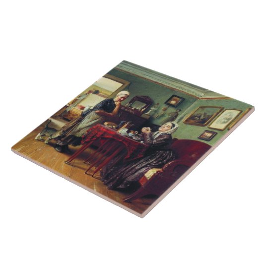 Haushaltskonversation (von Konstantin Makovsky) Fliese (Seite)