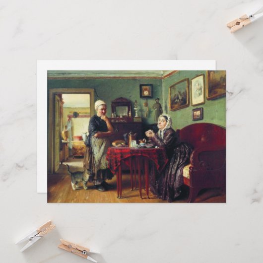Haushaltskonversation (von Konstantin Makovsky) Karte (Vorderseite/Rückseite Beispiel)