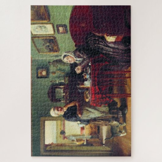 Haushaltskonversation (von Konstantin Makovsky) Puzzle (Vertikal)