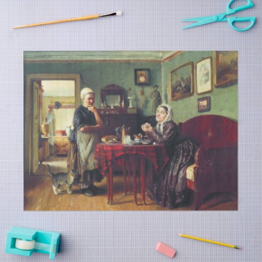 Haushaltskonversation (von Konstantin Makovsky) Seidenpapier (Basteln)