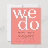 HAUSHALTSKORAL-Rose Text QR-Code Hochzeit einladen (Vorderseite)