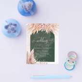 HAUSHALTSkoralle Pampas Grass Green Wedding Flyer (Einzeln)