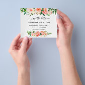 Haushaltskorallen Peach Floral Save the Date Einla Flyer (Gruppe)