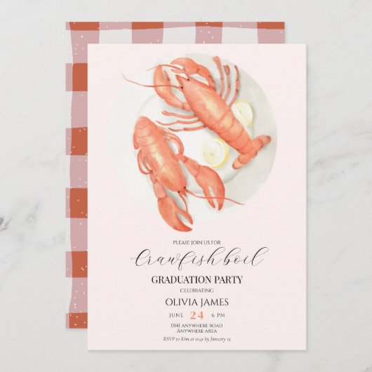Haushaltskrebse kochen Abschluss Einladung (Vorne/Hinten)