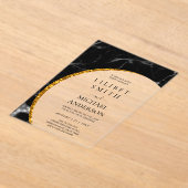 HAUSHALTSKRITERIEN Hochzeit Modernes Schwarzes Gol Acryleinladungen (Ablage )