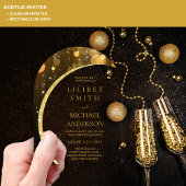 HAUSHALTSKRITERIEN Hochzeit Modernes Schwarzes Gol Acryleinladungen