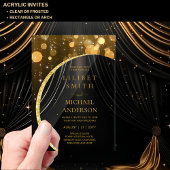 HAUSHALTSKRITERIEN Hochzeit Modernes Schwarzes Gol Acryleinladungen