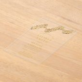 HAUSHALTSKRITERIEN Hochzeiten MUSIKNOTEN Gold Text Acryleinladungen (Ablage )