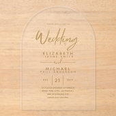 HAUSHALTSKRITERIUM-Klartext Elegante Hochzeit Acryleinladungen (Vorderseite)