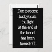 Haushaltskürzungen Postkarte (Vorne/Hinten)