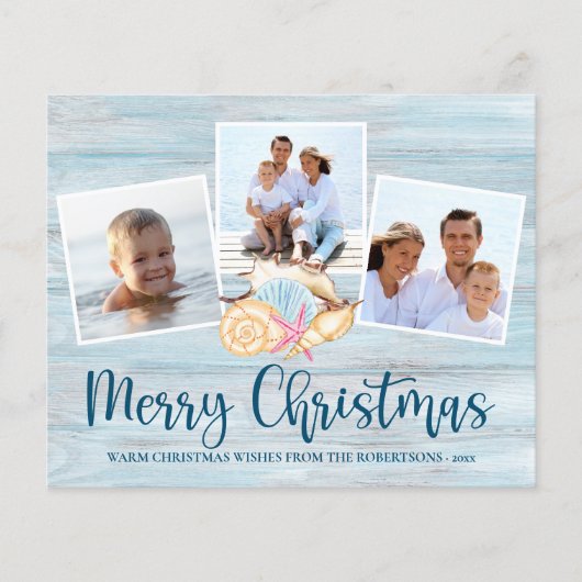 Haushaltsküste Frohe Weihnachts-Foto Weihnachtskar (Vorderseite)