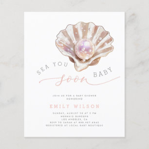 Haushaltsküste Meer Sie bald Baby Dusche einlädt Flyer
