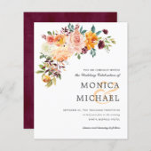 HAUSHALTSLAND Bloom Burgund Blumenchic Hochzeit (Vorne/Hinten)