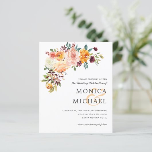 HAUSHALTSLAND Bloom Burgund Blumenchic Hochzeit (Stehend Vorderseite)