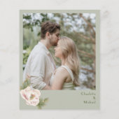 HAUSHALTSLANDSCHAFT und Blush Foto Hochzeit Einlad (Rückseite)