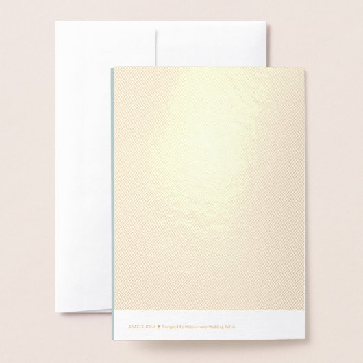 HAUSHALTSLEICHTER GRÖSSE Monochrome Hochzeit Folienkarte (Rückseite mit Umschlag)