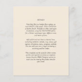 HAUSHALTSLICHTBEIGE Monochrome Hochzeit Flyer (Hinten)