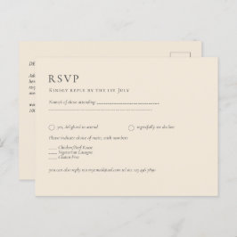 HAUSHALTSLICHTBEIGE Monochrome Hochzeit Postkarte