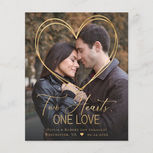 Haushaltslinie 2 Foto Verlobung Ankündigung (Vorderseite)