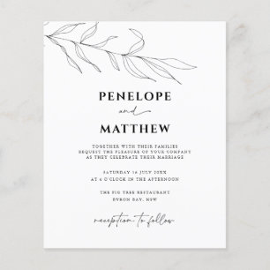 Haushaltslinie Art Foliage Leaf Hochzeitseinladung Flyer