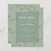 Haushaltslinie Art Sage Green Brautparty Einladung (Vorne/Hinten)
