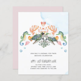 HAUSHALTSMeeresschildkröten Hochzeit Braut und Brä