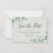 HAUSHALTSMINI-GRÖSSE Eukalyptus-Hochzeit Sichern S Mitteilungskarte (Vorderseite)