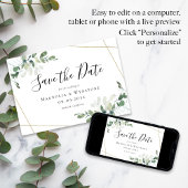 HAUSHALTSMINI-GRÖSSE Eukalyptus-Hochzeit Sichern S Mitteilungskarte