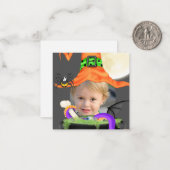 HAUSHALTSMINI Halloween Hexenvorlage Mitteilungskarte (Vorderseite/Rückseite Beispiel)