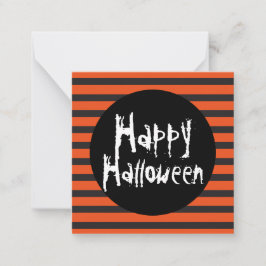 HAUSHALTSMINI Orange Black Spooky Happy Halloween Mitteilungskarte