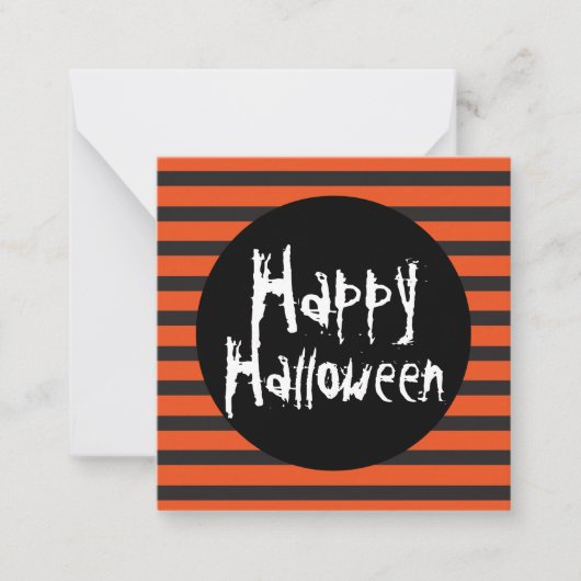 HAUSHALTSMINI Orange Black Spooky Happy Halloween Mitteilungskarte (Vorderseite)